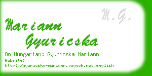 mariann gyuricska business card